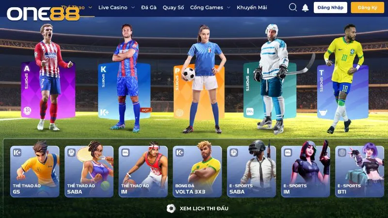 One88 có sân chơi cá cược cho mọi môn sports cho bet thủ thử tài dự đoán
