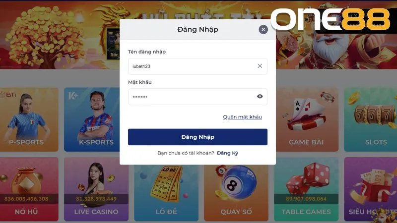 Hệ thống chỉ yêu cầu hội viên cung cấp đúng username và mật khẩu đi kèm là vào được acc