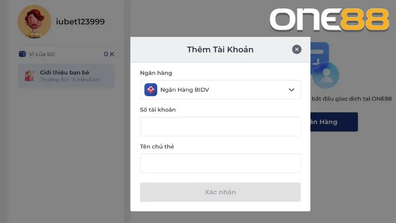 Đừng quên liên kết thêm tài khoản ngân hàng tiện lợi nhận thưởng thắng game về sau