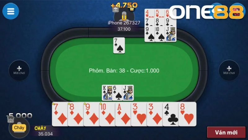 Ở biến thể game Phỏm này, mỗi thành viên tham gia đều nhận đồng đều 9 quân không hơn