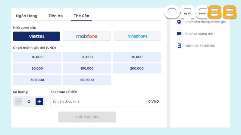 Game thủ thắng cược mà không muốn phải thao tác nhiều bước có thể đổi thành thẻ cào